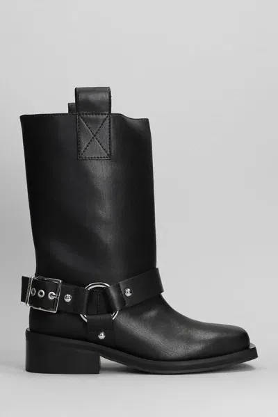 Ganni Biker Boots In Black