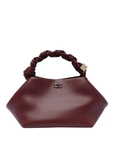 Ganni Bordeaux Small Bou Handbag In Rojo