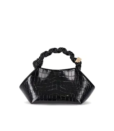 Ganni Bou Black Croco Print Bag