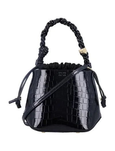 Ganni Bou Bucket Bag In Black