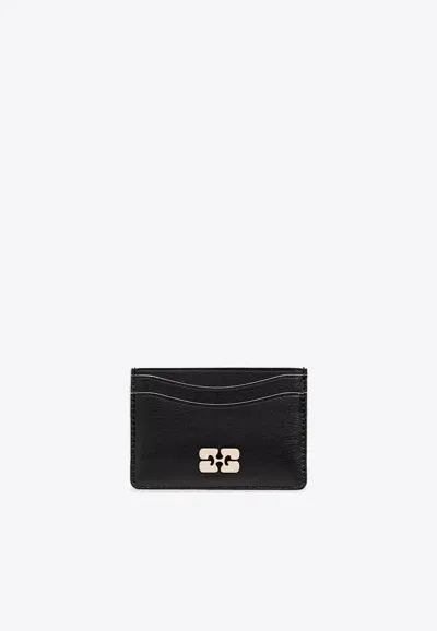 Ganni Bou Leather Cardholder In Black