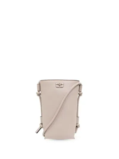 Ganni Bou Logo-appliqué Crossbody Bag In Neutrals