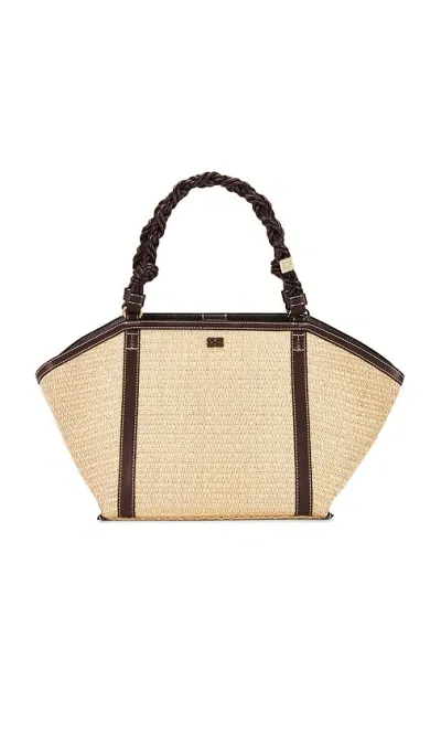 Ganni Bou Medium Tote In Beige