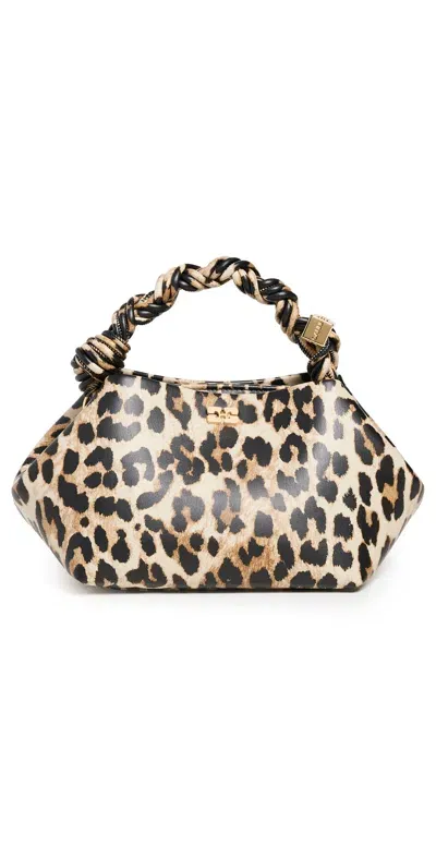 Ganni Bou Small Recycled Leather Bag Leopard