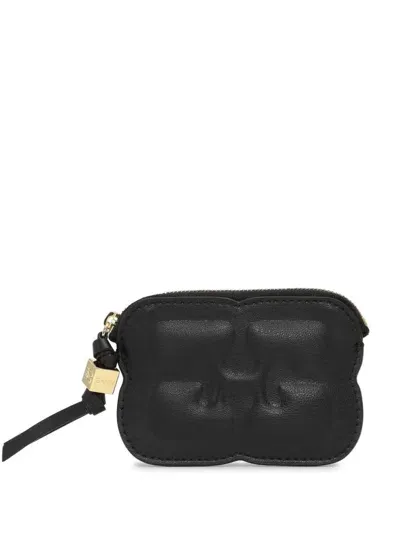 Ganni Bou Zipped Wallet In Black