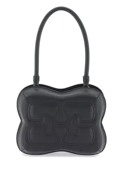 Ganni Butterfly Handbag In Nero