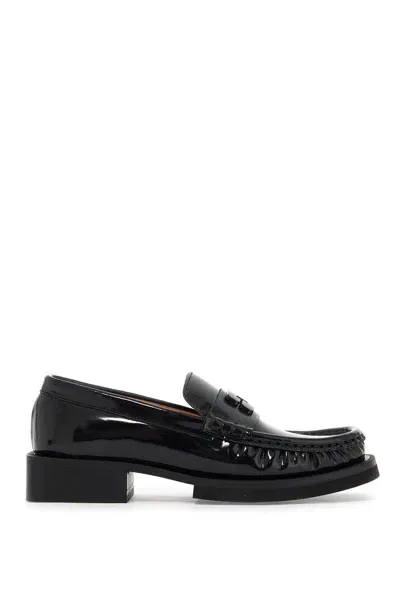 Ganni Butterfly Logo Loafers In Black (black)