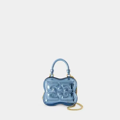 Ganni Butterfly Nano Crossbody -  - Synthetic Leather - Blue