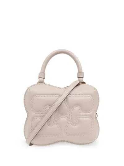 Ganni Butterfly Small Crossbody Bag In Grey