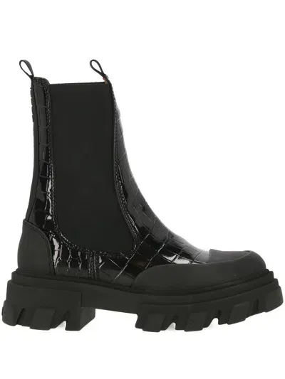 Ganni Chelsea Mid Boots In Black