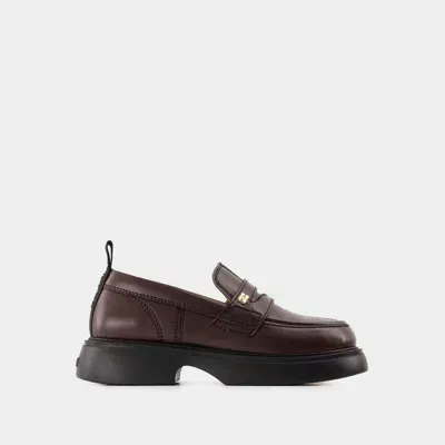 Ganni 25mm Everyday Faux Leather Loafers In Chocolate