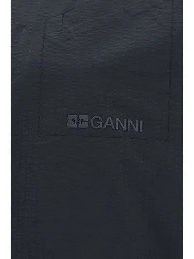 Ganni Coat In Black