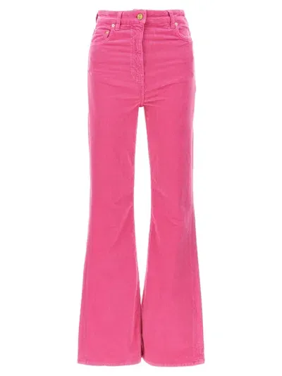 Ganni Corduroy Trousers Pants In Fuchsia