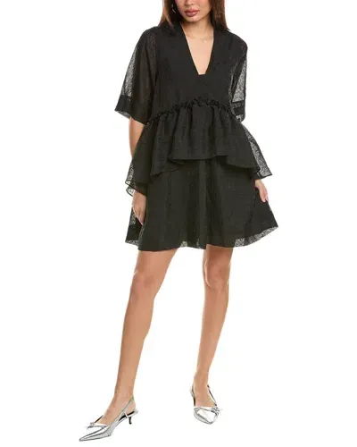 Ganni Ruffled Dress In Black