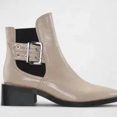 Ganni Feminine Recycled Buckle Chelsea Booties In Taos Taupe