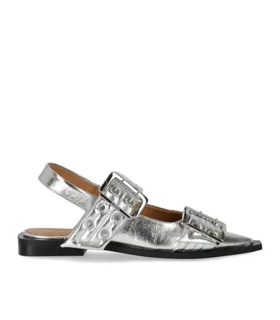 Ganni Flats In Grey