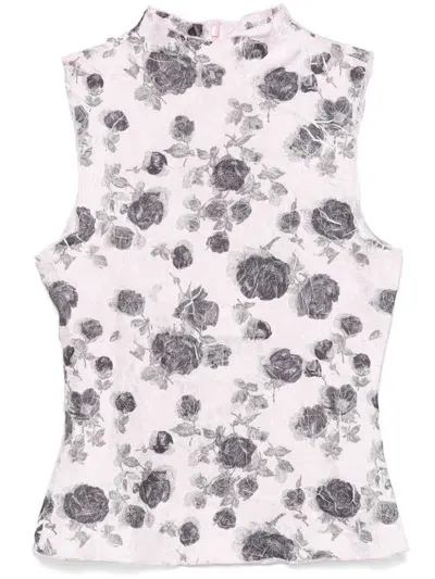 Ganni Floral-print Top In Corsage