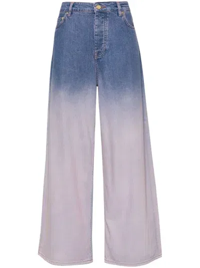 Ganni Future High-rise Wide-leg Jeans In Blue