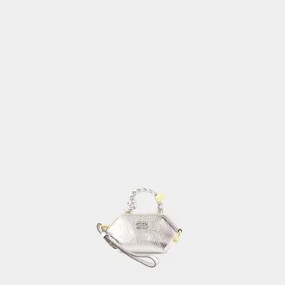 Ganni Bou Nano Bag In Silver