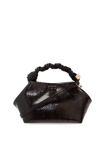 Ganni Handbag With Logo In Black