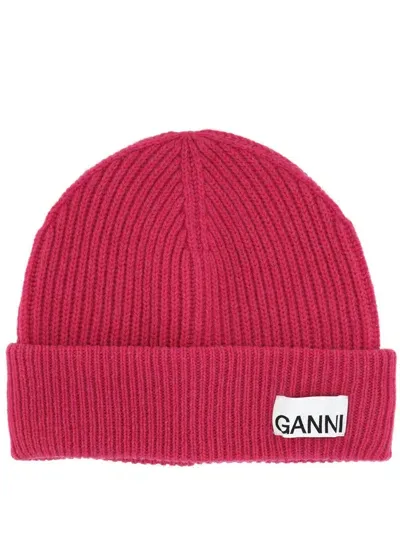 Ganni Hats In Rasberry Wine