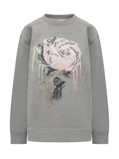 Ganni Heavy Sweatshirt In Grey