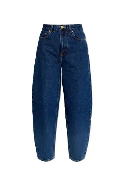 Ganni High Waisted Jeans In Blue