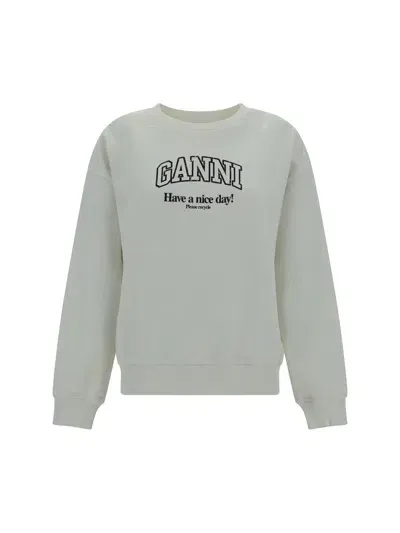 Ganni Sweatshirts In Egret