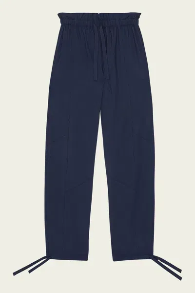 Ganni Elasticated-waist Trousers In Blue