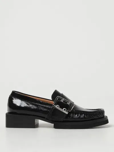 Ganni Feminine Buckle Loafer Naplack In Black