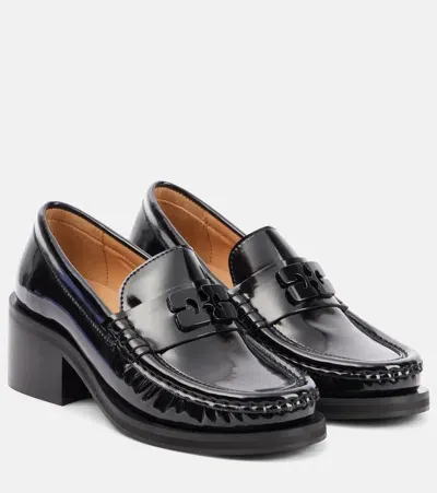 Ganni Logo Loafer Pumps In Black