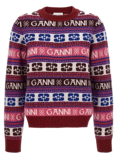 Ganni Multicolor Jacquard Sweater