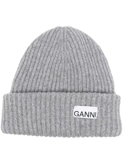 Ganni Logo Wool Beanie