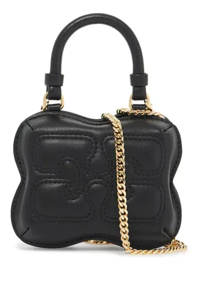 Ganni Butterfly Nano Shoulder Bag In Black