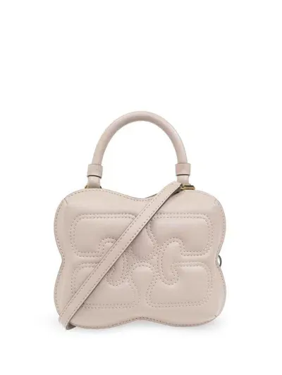 Ganni Small Butterfly Tote Bag In Neutrals