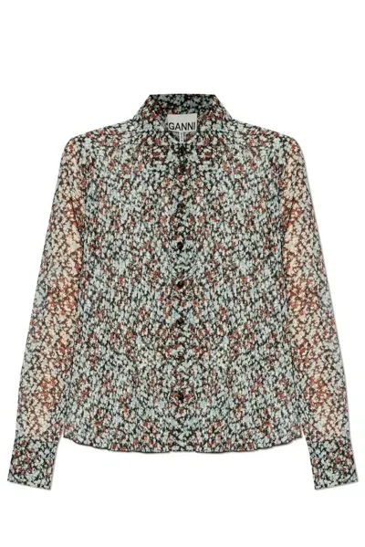 Ganni Patterned Shirt In Multi