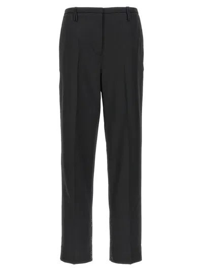 Ganni Pleated Trousers In Black