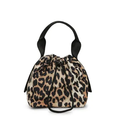 Ganni Leopard-print Tote Bag In 943