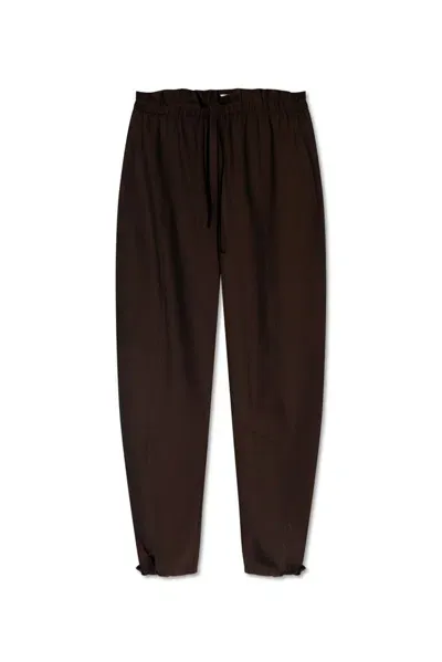 Ganni Relaxed Fitting Trousers In Brown