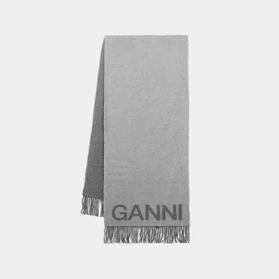 Ganni Scarf -  - Wool - Grey