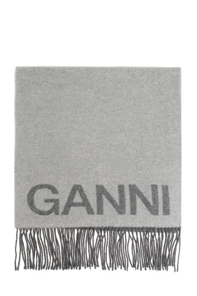 Ganni Logo In Grey