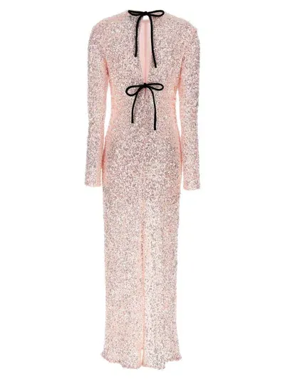 Ganni Sequin Long Dress Dresses Pink