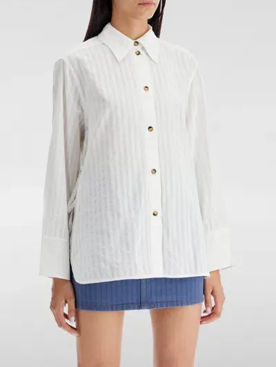 Ganni Shirt  Woman Color White In Weiss