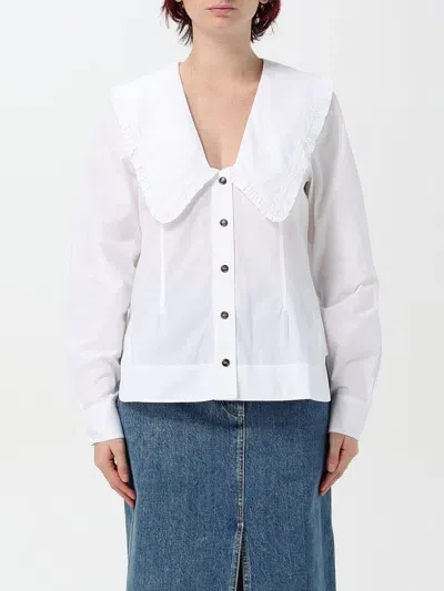 Ganni Shirt  Woman Color White In Weiss