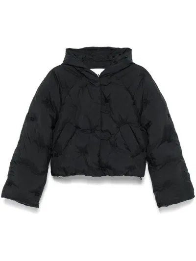 Ganni Short Puffer Jacket In Black