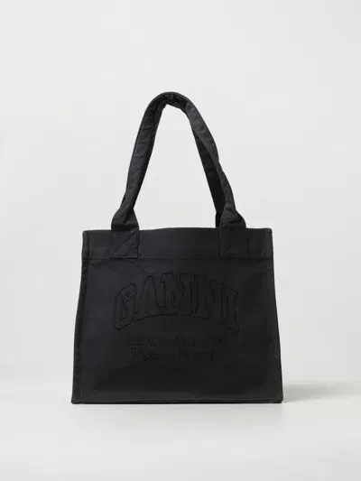 Ganni Shoulder Bag  Woman Color Charcoal In 炭黑色