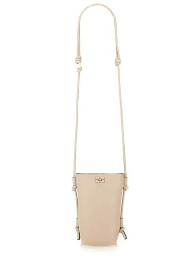 Ganni Shoulder Bag With Logo In White