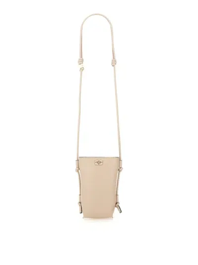 Ganni Shoulder Bag With Logo In White