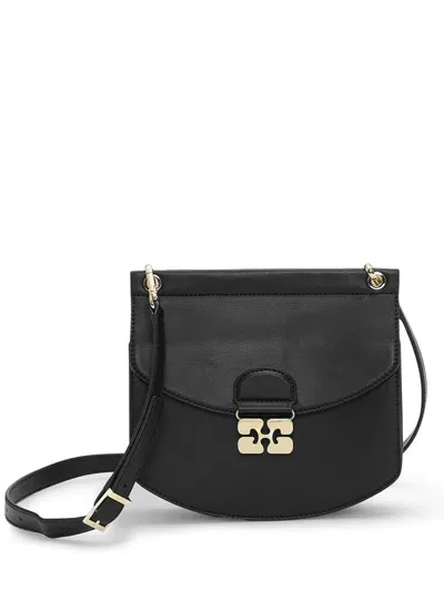 Ganni Small Apo-g Crossbody Bag In Black