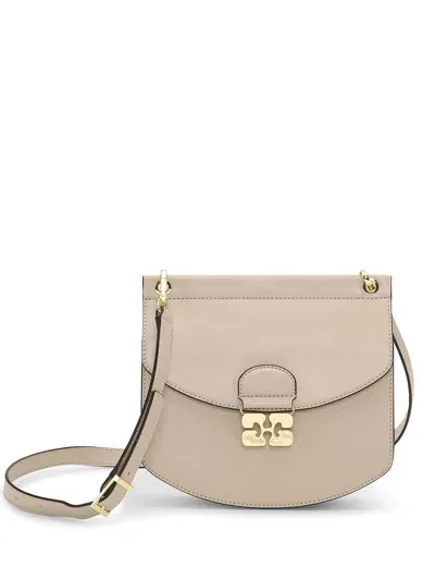 Ganni Small Apo-g Crossbody Bag In Neutrals